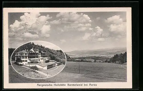 AK Erlinsbach, Aargauische Heilstätte Barmelweid, Panorama