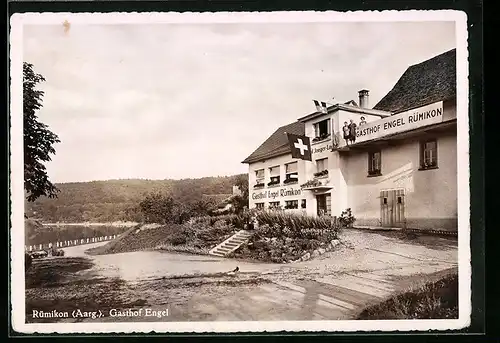 AK Rümikon a. Rhein, Gasthof Engel von Emil Jaeger-Laube