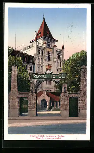 AK Lausanne-Ouchy, Royal-Hotel, L`Entrée monumentale