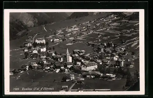 AK Evolène /Val d`Hérens, Teilansicht mit Kirche