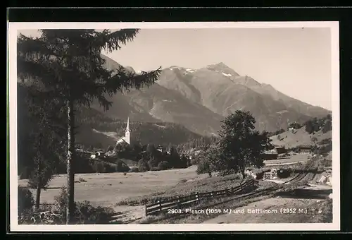 AK Fiesch, Ortsansicht gegen Bettlihorn