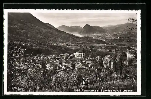 AK Sonvico, Panorama di Sonvico verso Lugano