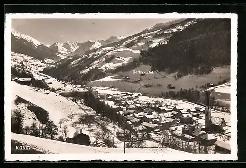 AK Küblis, Winterlandschaft aus der Vogelschau