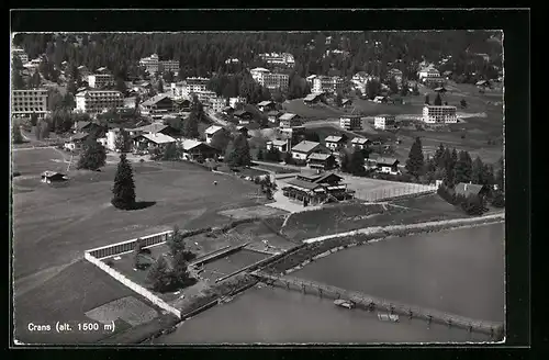 AK Crans, Luftbild der Ortschaft