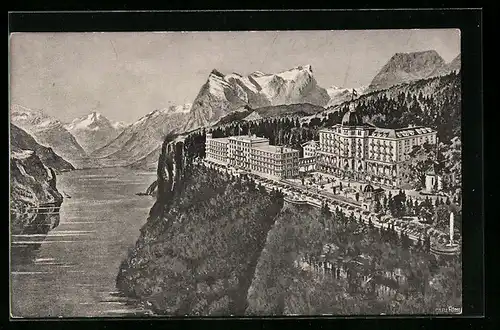 AK Seelisberg, Hotel Sonnenberg & Kurhaus am Vierwaldstättersee