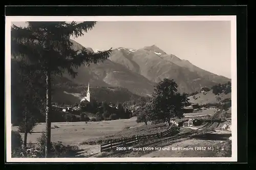 AK Fiesch, Ortsansicht gegen Bettlihorn
