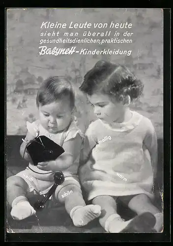 AK Reklame für Babynett-Kinderkleidung