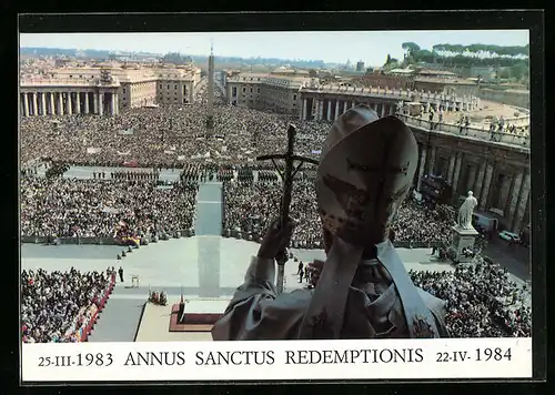 AK Papst Johannes Paul II. vor Gläubigen auf dem Petersplatz