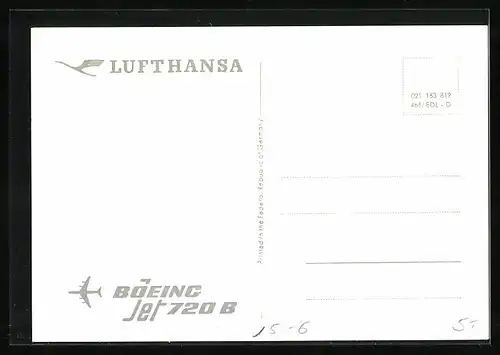 AK Flugzeug der Lufthansa, Boeing 720 B