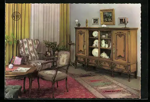 AK Reklame für Möbel im Aachen-Lütticher Barock