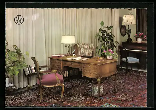 AK Reklame für Möbel im Aachen-Lütticher Barock