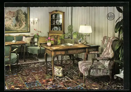 AK Reklame für Möbel im Aachen-Lütticher Barock