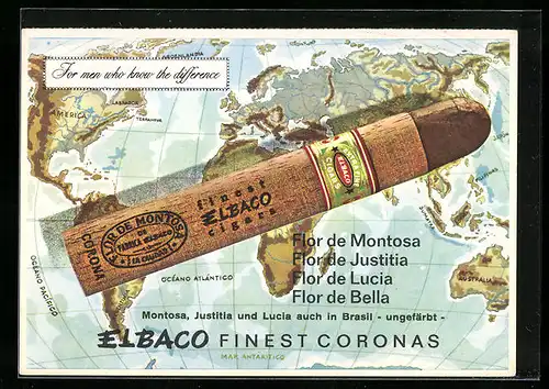 AK Reklame für Zigarreb Elbaco Finest Coronas