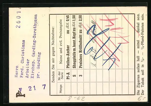 AK Reklame für B. Preisler Tabak- und Zigarrenfabrik