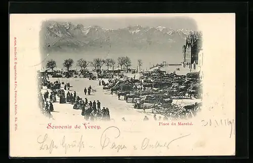 AK Vevey, Place du Marché