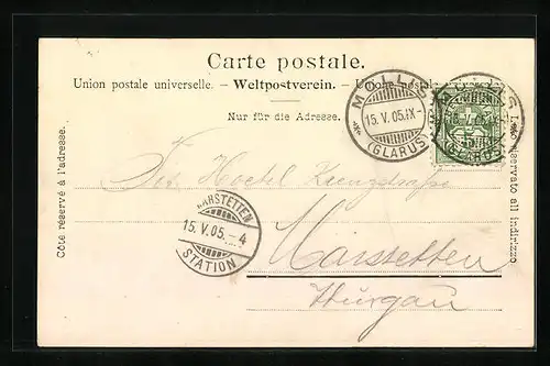 AK Glarus, Landsgemeinde, Ansicht aus der Vogelschau