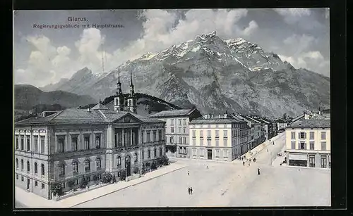 AK Glarus, Regierungsgebäude mit Hauptstrasse
