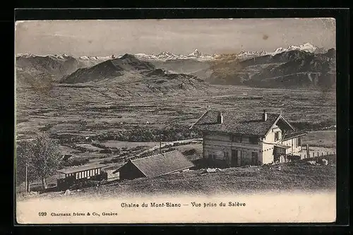 AK Salève, Chaine du Mont-Blanc, vue prise du Salève