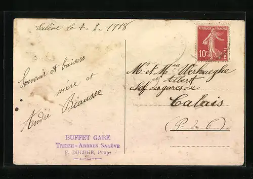 AK Salève, Chaine du Mont-Blanc, vue prise du Salève