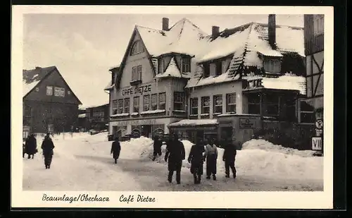 AK Braunlage /Oberharz, Cafe Dietze im Winter