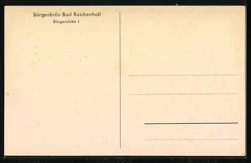 AK Bad Reichenhall, Gasthof Bürgerbräu, in der Bürgerstube I