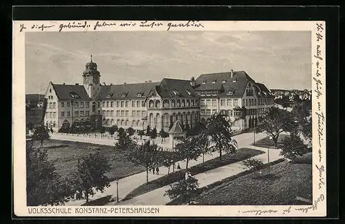 AK Konstanz-Petershausen, Ansicht der Volksschule