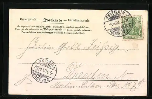 Lithographie Zeithain, Truppen-Übungsplatz, Cantine, Bahnhof