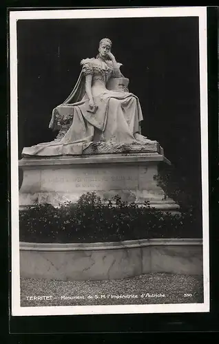 Foto-AK Territet, Monument der Kaiserin Elisabeth von Österreich
