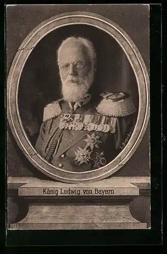 AK König Ludwig III. in Uniform mit Epauletten und Abzeichen