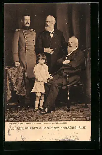 AK Vier Generationen im Bayrischen Herrscherhause mit König Ludwig III.