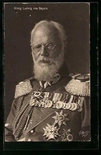 AK König Ludwig III. in Uniform mit Orden
