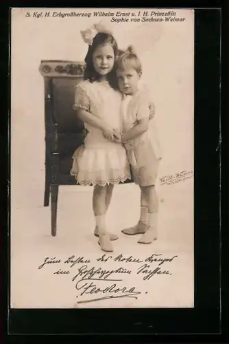 AK S. Kgl. H. Erbgrossherzogin Wilhelm Ernst u. I. H. Prinzessin Sophie von Sachsen-Weimar-Eisenach