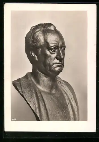 AK Büste Goethe zeigend von Prof. Georg Müller