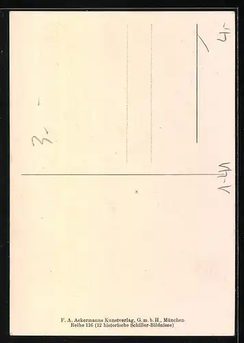 Künstler-AK Portrait von Dichter Schiller