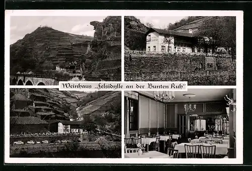 AK Walporzheim, Weinhaus Felsidylle an der Bunten Kuh, Innenansicht