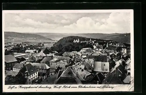 AK Arnsberg (Westf.), Blick vom Glockenturm mit Steinweg