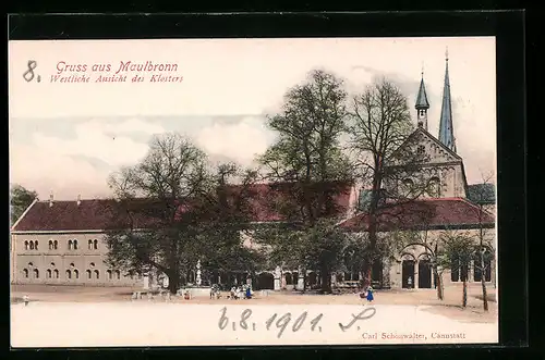 AK Maulbronn, Westliche Ansicht des Klosters