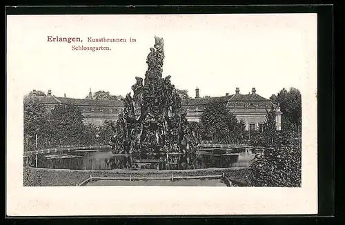 AK Erlangen, Kunstbrunnen im Schlossgarten