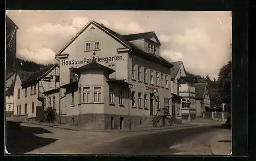 AK Engelsbach / Thür. Wald, Haus zum Paradiesgarten