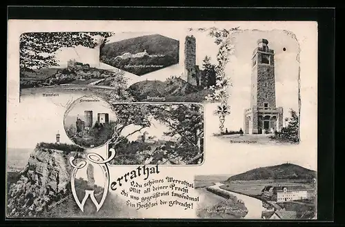 AK Bornhagen, Hanstein im Werratal, Fürstenstein, Bismarckturm