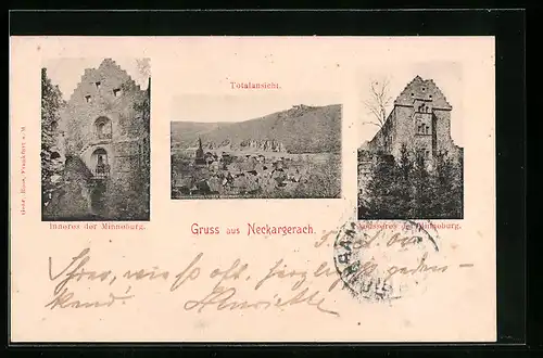 AK Neckargerach, Totalansicht, Aeusseres der Minneburg, Inneres der Minneburg