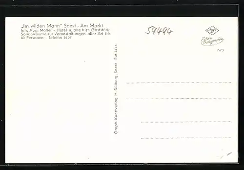 AK Soest, Innenansicht Im wilden Mann, Am Markt