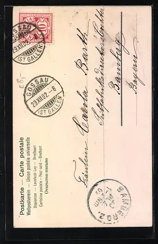 AK Mädchen mit Rosenstrauss zu Neujahr