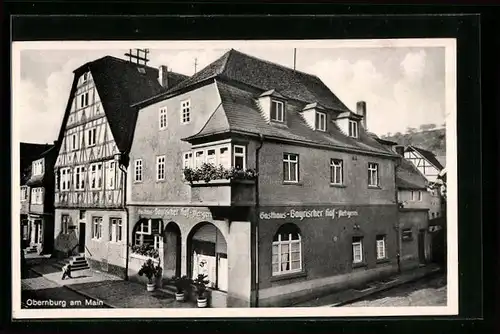 AK Obernburg am Main, Gasthaus und Metzgerei Bayrischer Hof