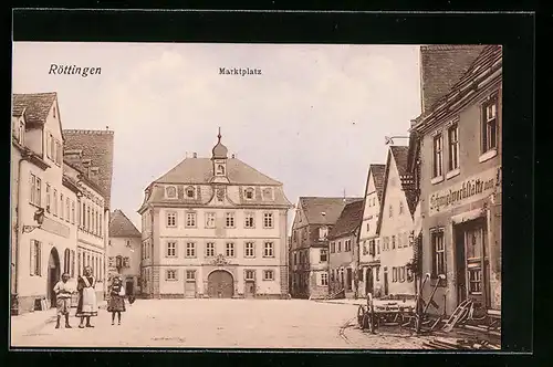 AK Röttingen, Marktplatz mit Schmiedwerkstätte