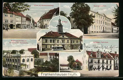 AK Frankenhausen a. Kyffh., Realprogymnasium, Kräme mit Hermannsdenkmal