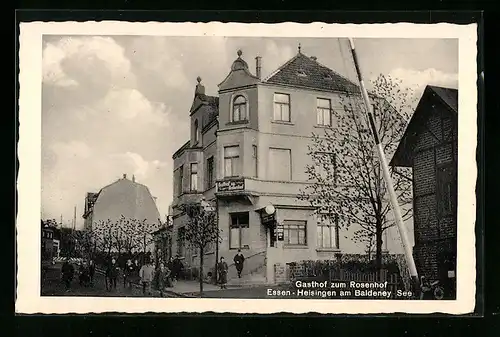 AK Essen-Heisingen a. B., Gasthof zum Rosenhof von Joseph Hasselkuss mit Strassenpartie