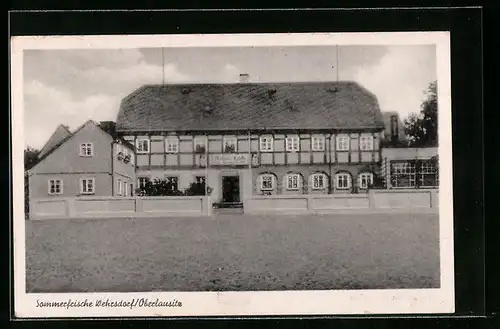 AK Wehrsdorf /Oberlausitz, Blick zum Gasthaus Lusatia