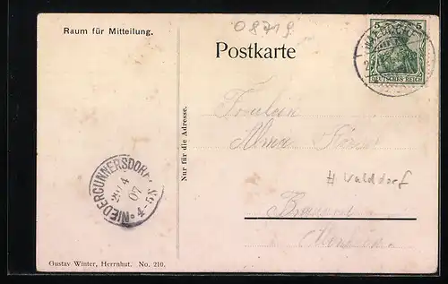 AK Kottmarwald, Gasthof zum Kottmarwald, Bes. F. W. Missbach, Mann hoch zu Ross