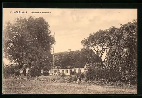 AK Grosssoltbrück, Blick auf Owesen`s Gasthaus